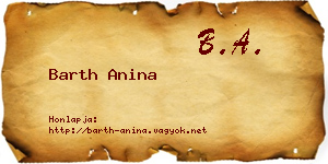 Barth Anina névjegykártya